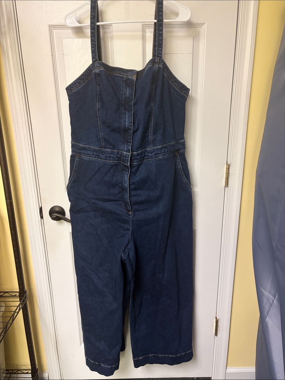Never worn. Torrid Denim Wide-Leg overalls Jumpsuit - Dark Blue